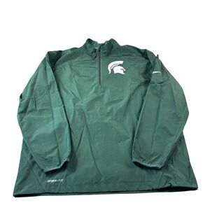 Nike Storm Fit Green Michigan State Full Zip Windbreaker Jacket Size Large Mint